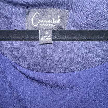 Size 12 Connected Apparel Blue Long Sleeve Dress