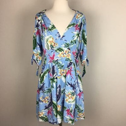 SIZE S Umgee Pink and Yellow Sleeveless V-Neck Sundress