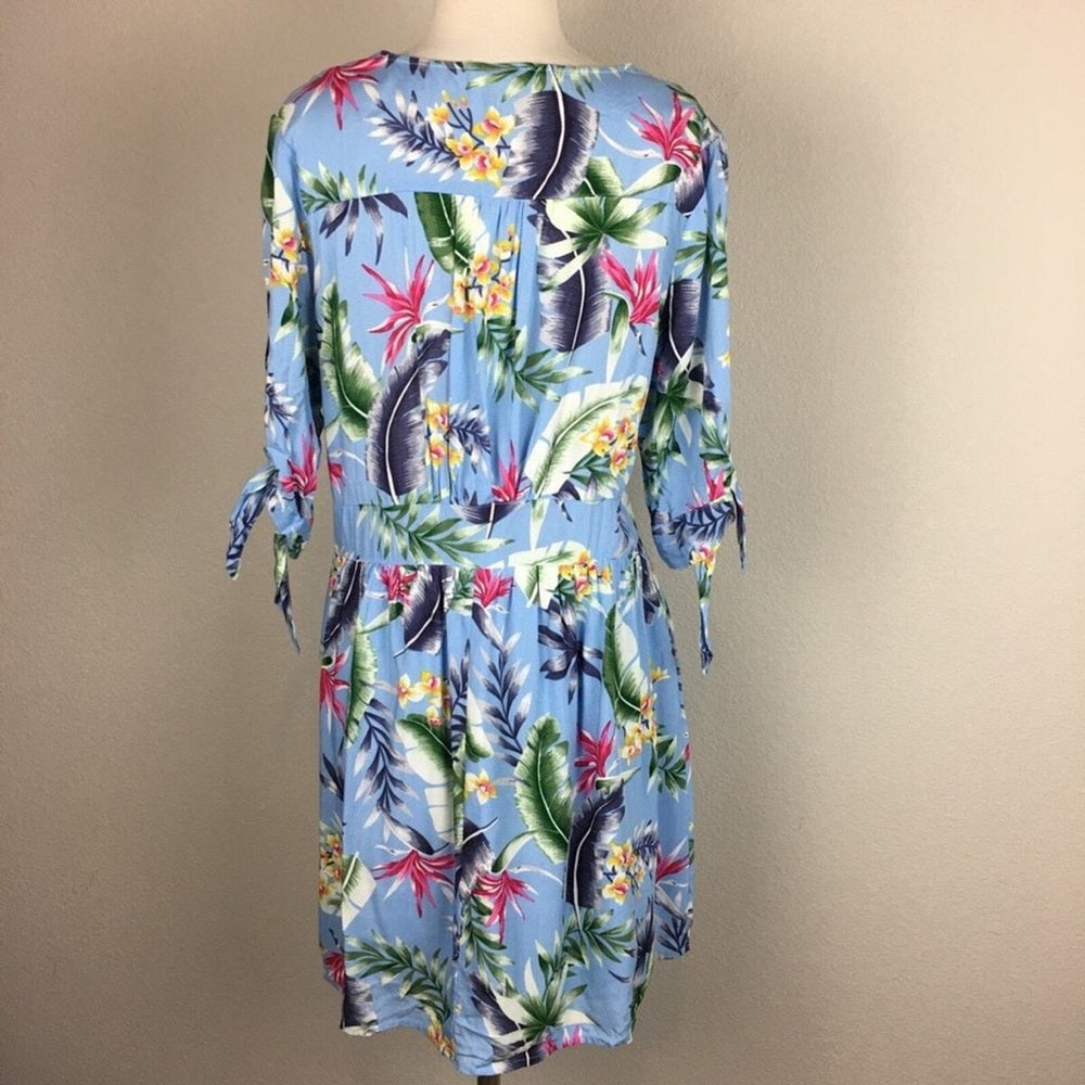 SIZE S Umgee Pink and Yellow Sleeveless V-Neck Sundress