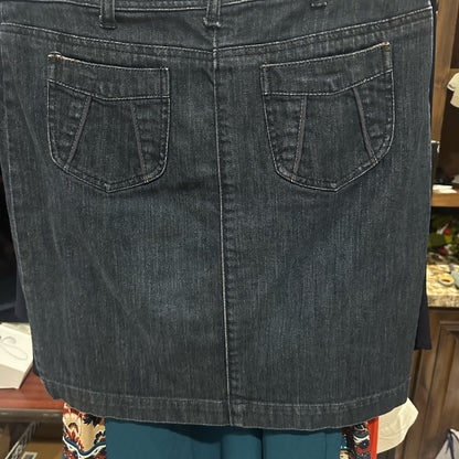 SIZE 30 Pilcro  Blue and Gold Pleated Mini Skirt