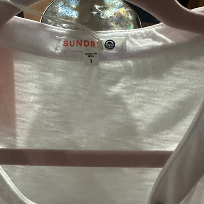 NWT SIZE S/1 Sundry White Buttoned Mandarin Collar Blouse