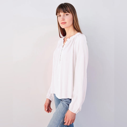 NWT SIZE S/1 Sundry White Buttoned Mandarin Collar Blouse