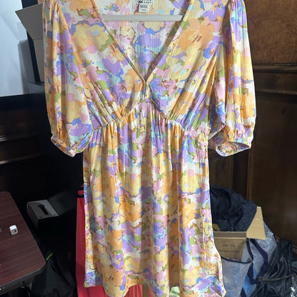 NWOT SIZE S/P Billabong Orange and Purple Wrap Sundress