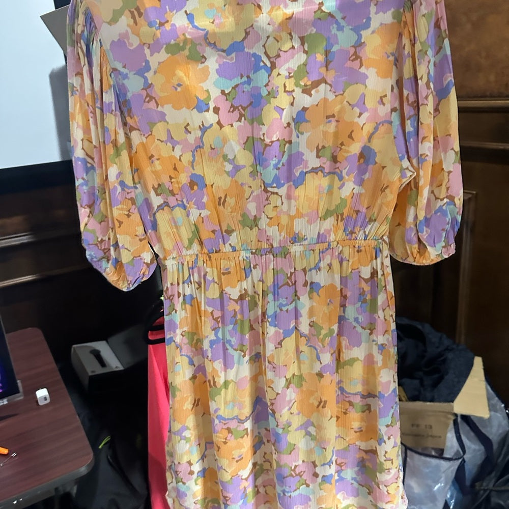 NWOT SIZE S/P Billabong Orange and Purple Wrap Sundress