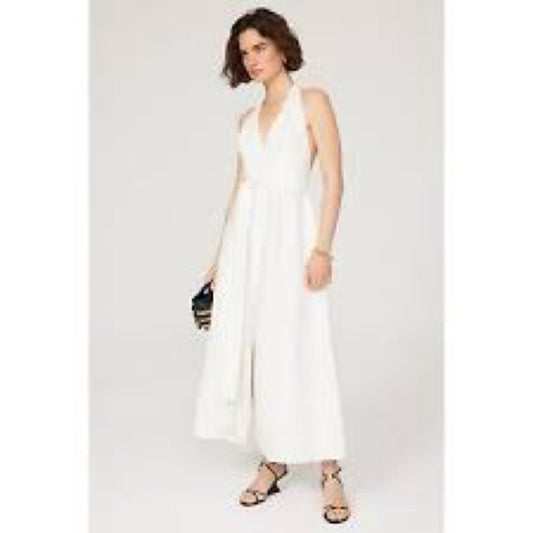 SIZE 14 White V-neck Sleeveless Midi Sundress for Brides