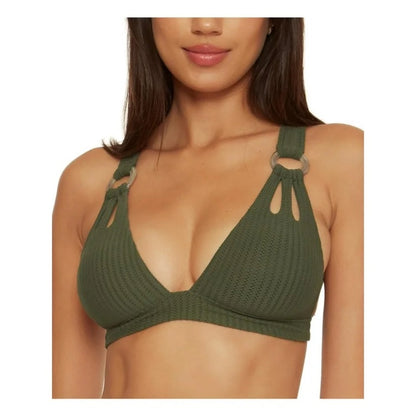 NWT SIZE L BECCA Green Plunge V-Neck Bra Intimates