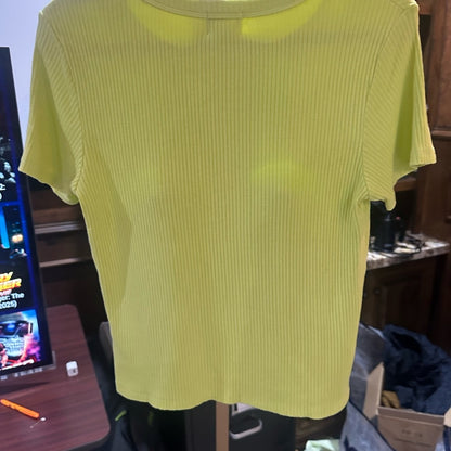 NWT SIZE L/3 Sundry Green Ribbed Short Sleeve T-Shirt