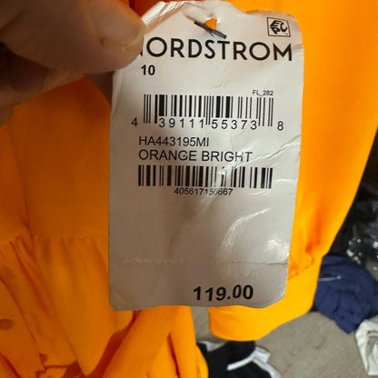 NWT SIZE 10 Halogen Yellow Tiered Ruffled Long Sleeve Dress