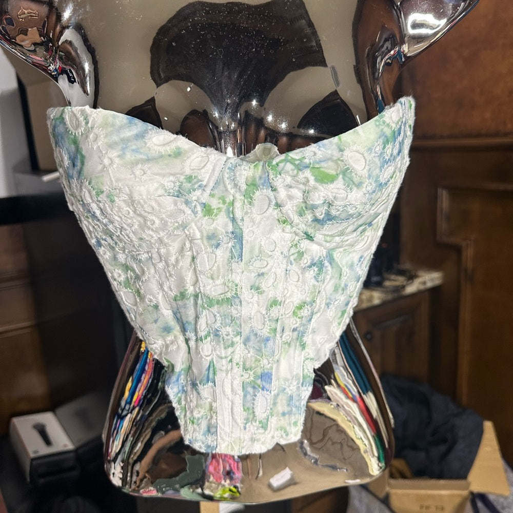 Bardot Cream Sleeveless Bustier Crop Top