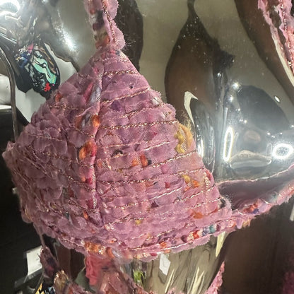 NWT SIZE M For Love And Lemons Pink Multi-Color Bra Top