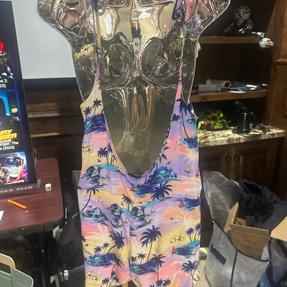 SIZE M Hobie Pink and Blue Tropical Jumpsuit