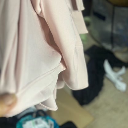 SIZE 6 Calvin Klein Pink Asymmetrical Ruffle Wrap Dress