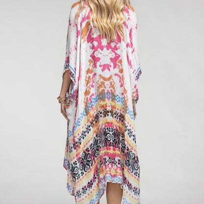 NWOT SIZE OS Macchia J Pink and Blue Bohemian Swim Coverup