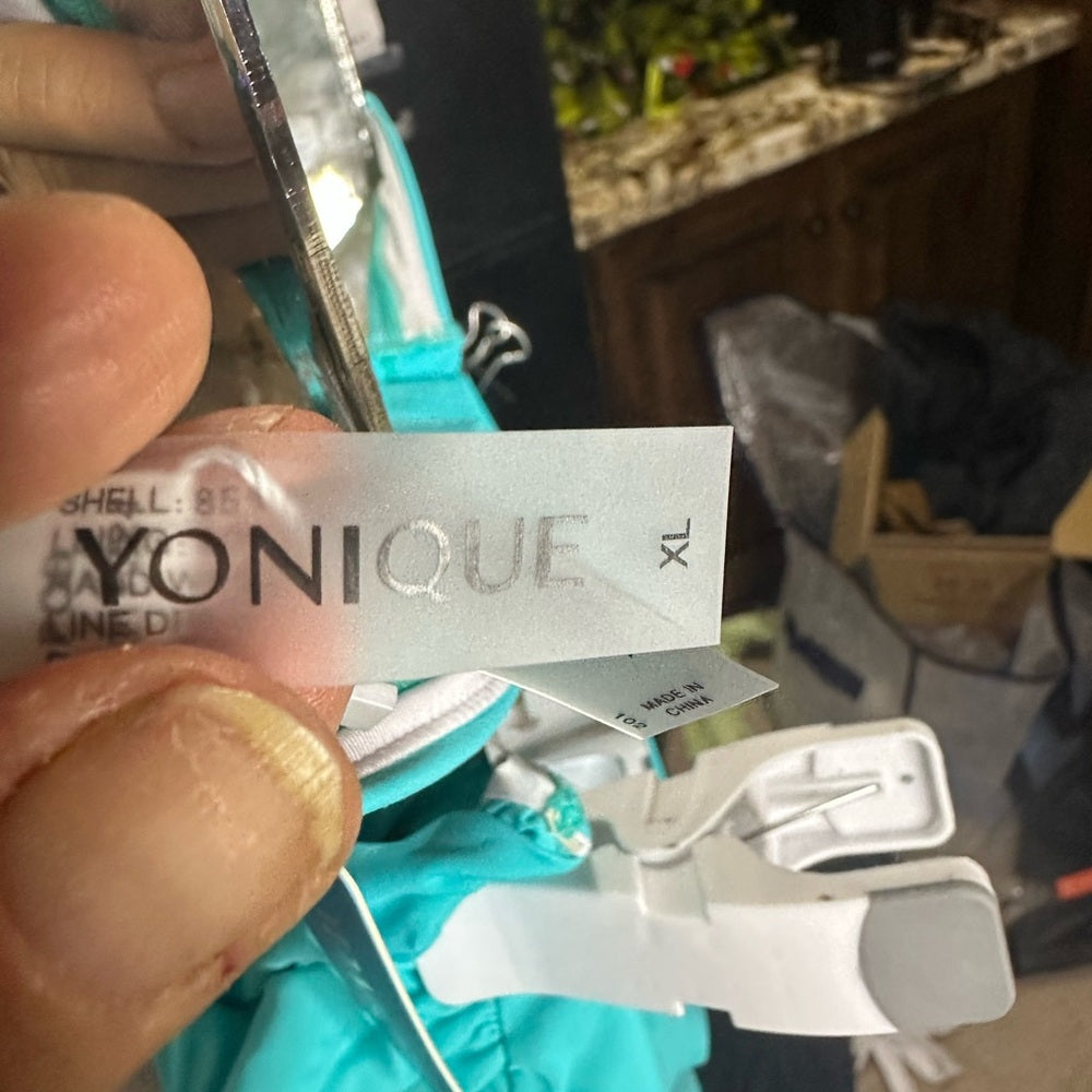 NWT SIZE XL Younique Blue Bikini with Triangle Halter and Ruched Sides