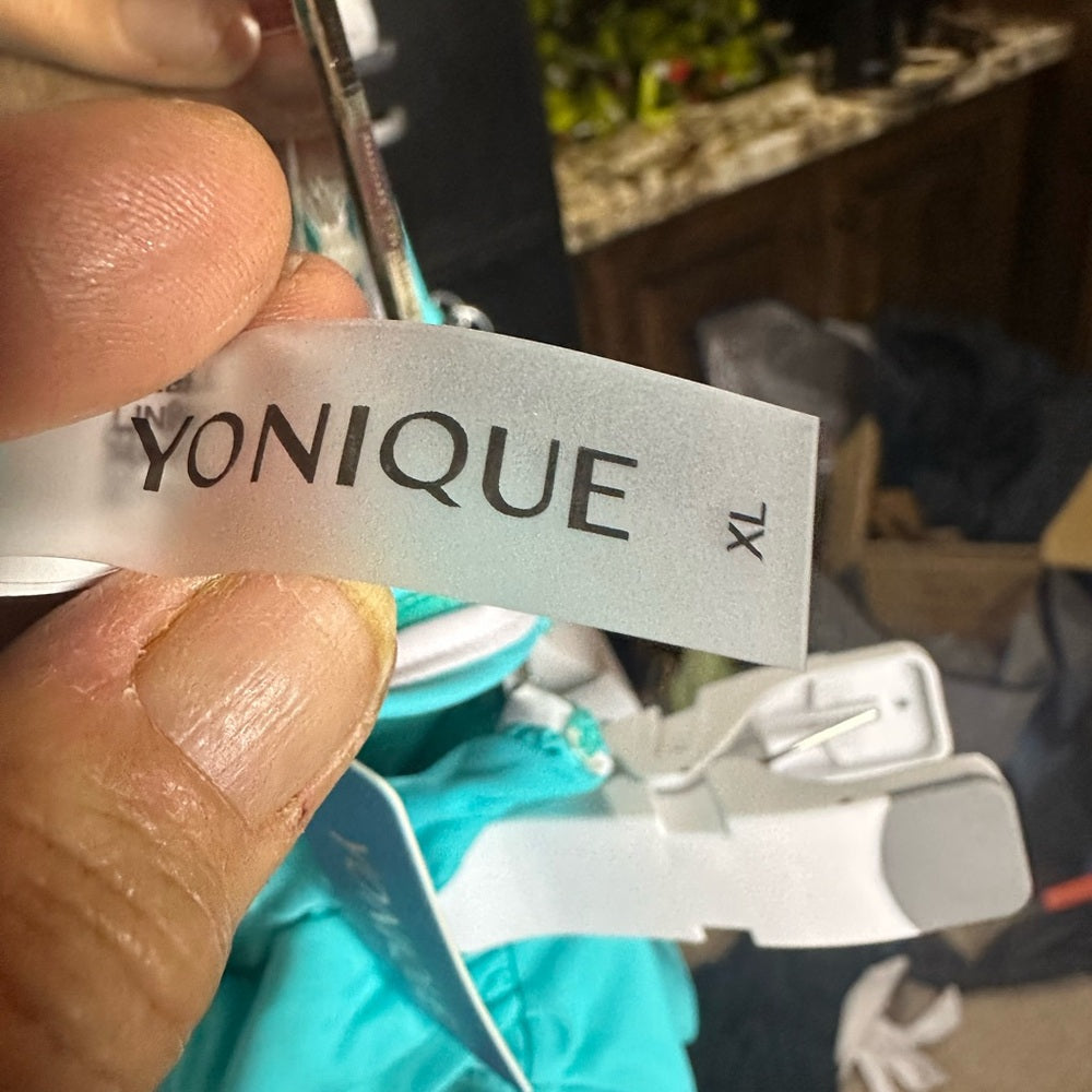 NWT SIZE XL Younique Blue Bikini with Triangle Halter and Ruched Sides
