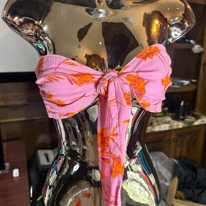 NWOT SIZE L Blue Life Pink and Orange Bikini Top