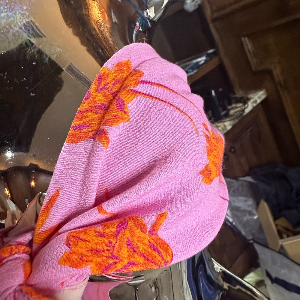 NWOT SIZE L Blue Life Pink and Orange Bikini Top