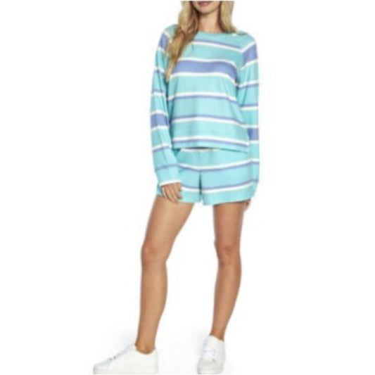 NWT SIZE L-XL-XXL Wildfox Blue and White Striped Loungewear Set