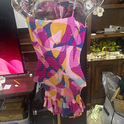 SIZE XS Flynn Skye Pink and Blue Mini Dress with Vibrant Colors