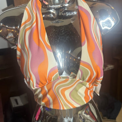NWOT SIZE S Show Me Your MuMu Multicolor Swirl Crop Top