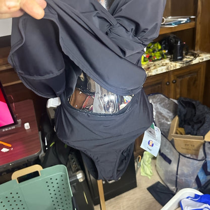 NWT SIZE 14 Sleek Black Bikini with Timeless Design