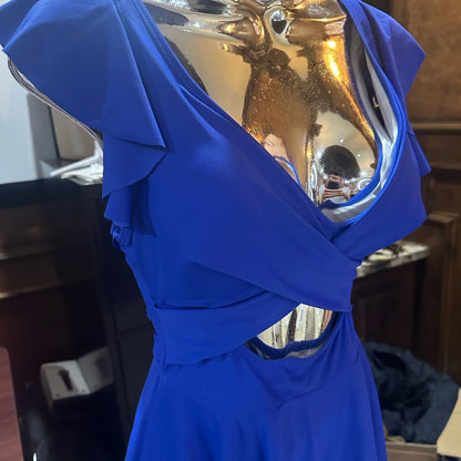 NWT SIZE M Blue Cut Out Tie Front One Piece