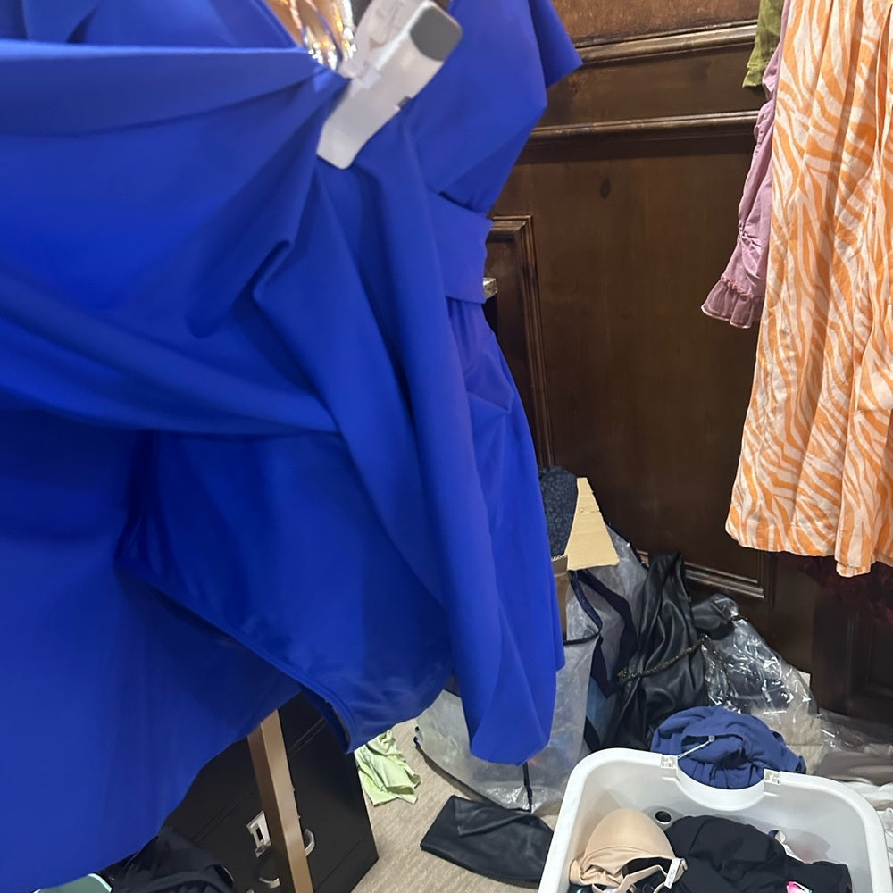 NWT SIZE M Blue Cut Out Tie Front One Piece