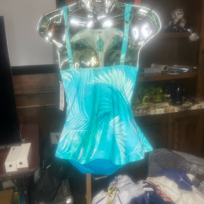 NWT SIZE 8 Jantzen Women's Blue and White Swimwear