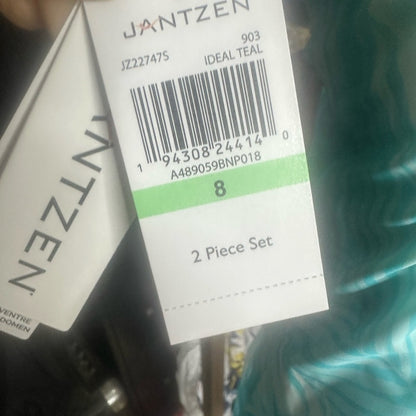 NWT SIZE 8 Jantzen Women's Blue and White Swimwear