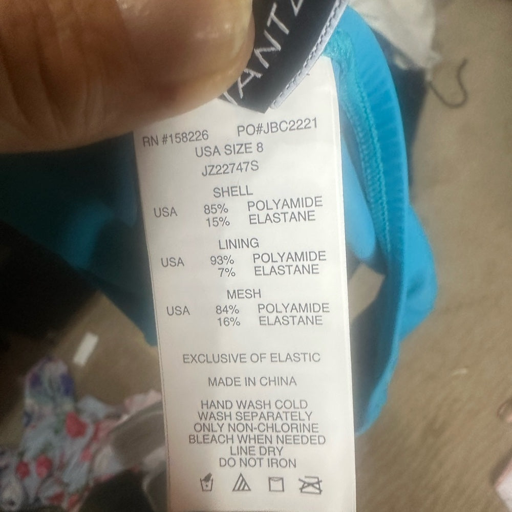 NWT SIZE 8 Jantzen Women's Blue and White Swimwear