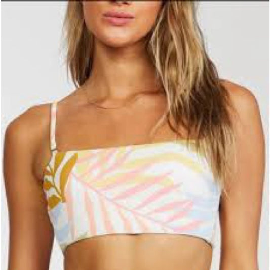 NWT SIZE M Billabong Pink and Yellow Fitted Crop Bikini