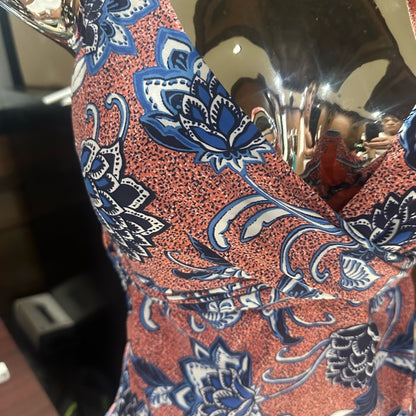 NWT SIZE 12 Red and Blue Bikini with Artistic Floral Design