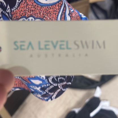 NWT SIZE 12 Red and Blue Bikini with Artistic Floral Design