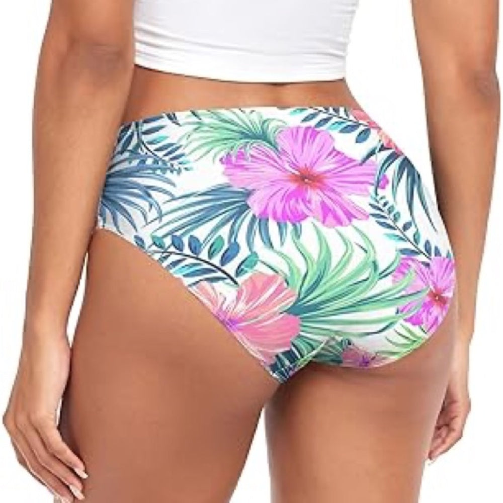 NWT SIZE 16 Pink and Green Tropical Bikini Bottom