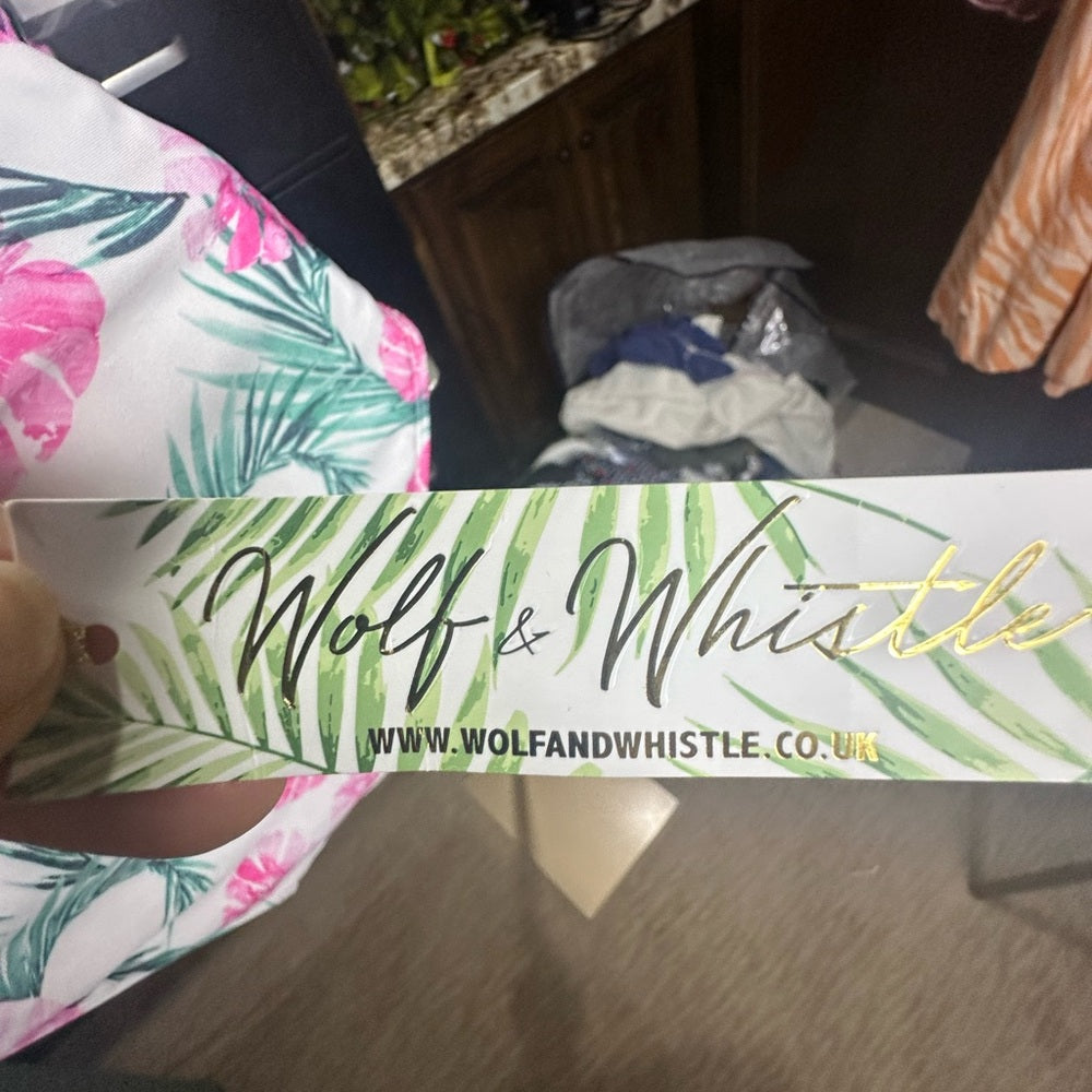 NWT SIZE 16 Pink and Green Tropical Bikini Bottom