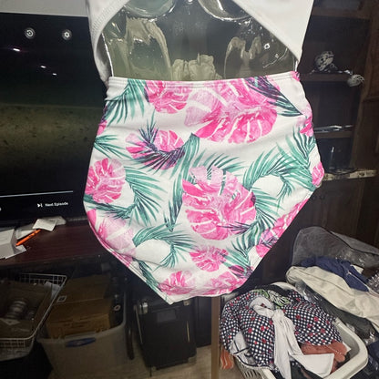 NWT SIZE 16 Pink and Green Tropical Bikini Bottom