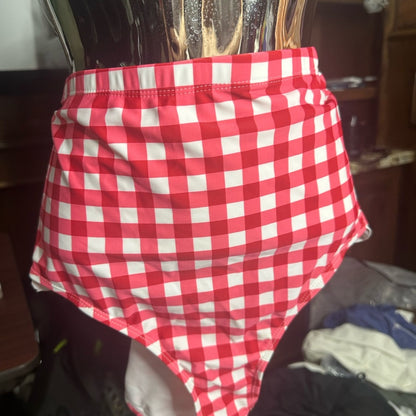 NWT SIZE 14 La Blanca Red and White Checkered Bikini Bottom