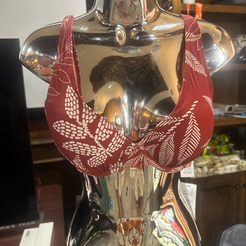 NWT SIZE M Cupshe Orange and White Bikini with Tropical Print