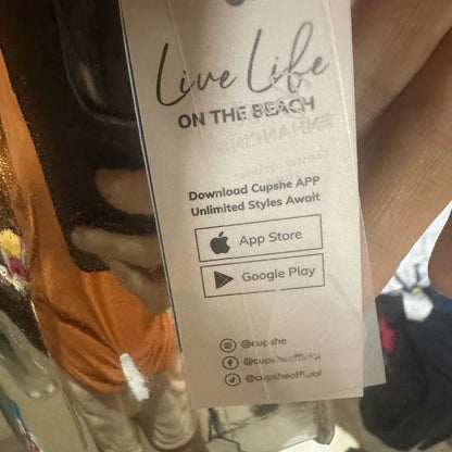 NWT SIZE M Cupshe Orange and White Bikini with Tropical Print