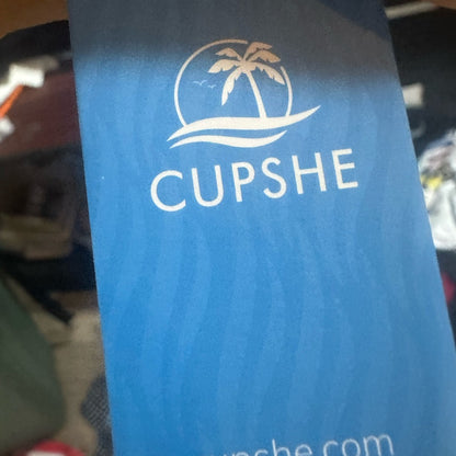 NWT SIZE M Cupshe Orange and White Bikini with Tropical Print