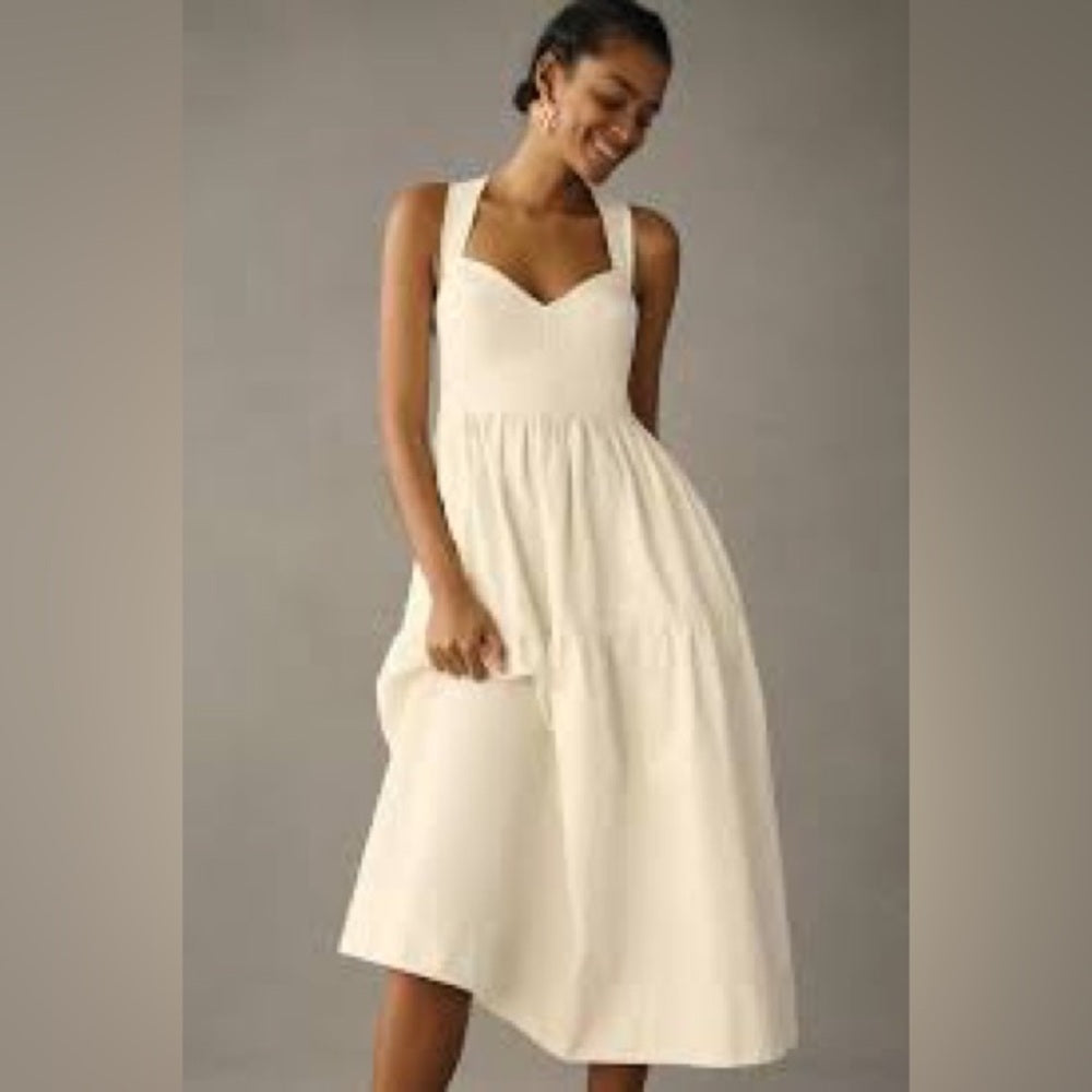 NWOT SIZE XXS Anthropologie White Halter Sundress for Brides
