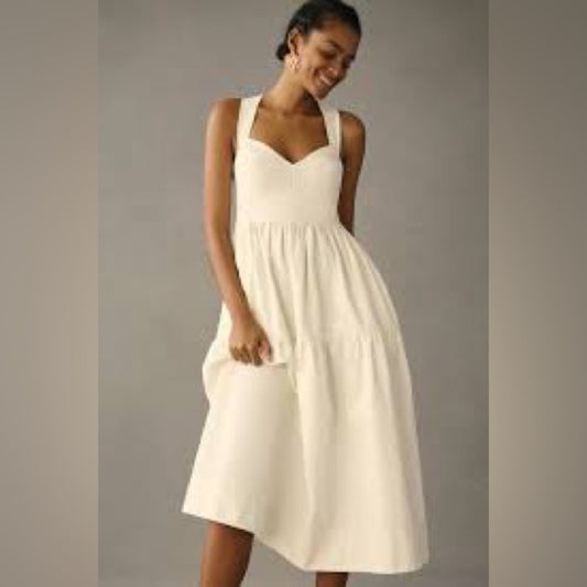 NWOT SIZE XXS Anthropologie White Halter Sundress for Brides