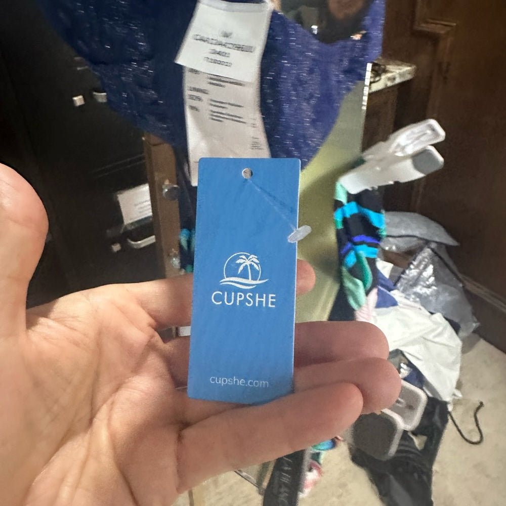 Cupshe Navy Halter Bikini Top