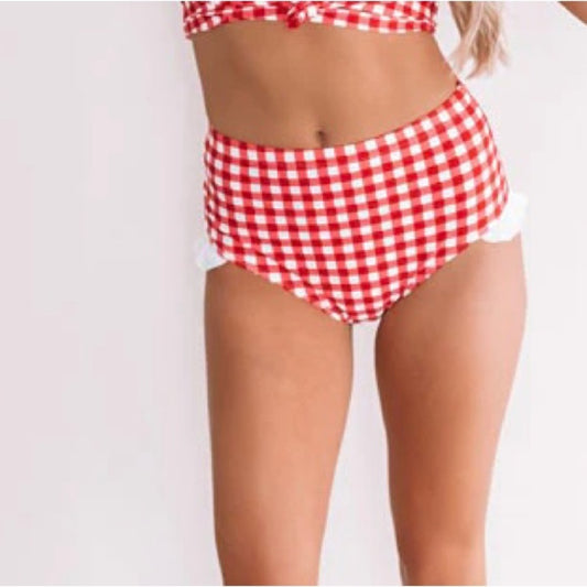NWT SIZE XXL Retro Red and White Gingham Bikini
