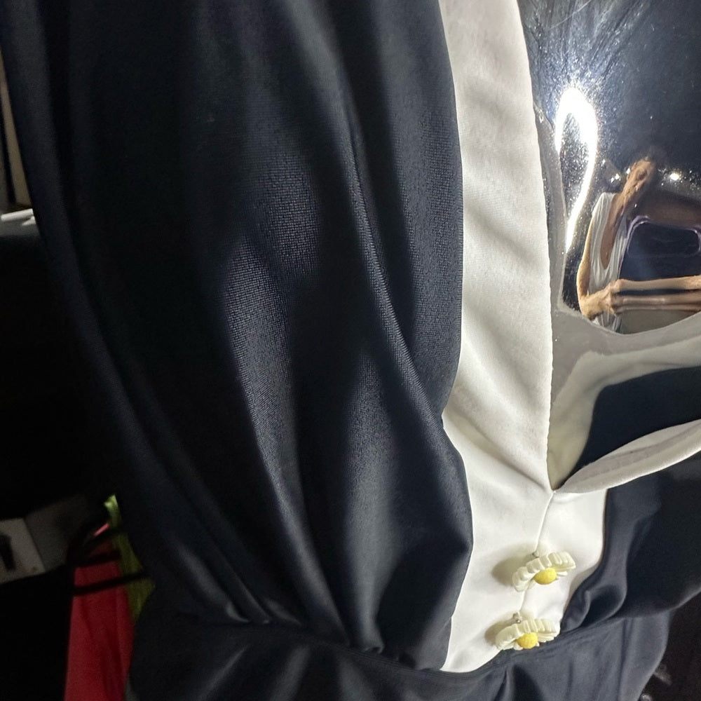 NWOT SIZE S Unique Vintage Black and White Retro Halter One-Piece