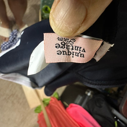 NWOT SIZE S Unique Vintage Black and White Retro Halter One-Piece