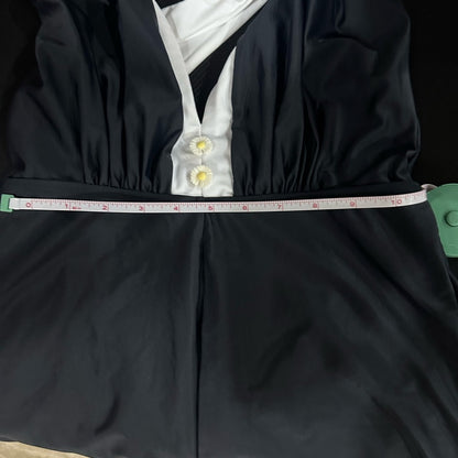 NWOT SIZE S Unique Vintage Black and White Retro Halter One-Piece