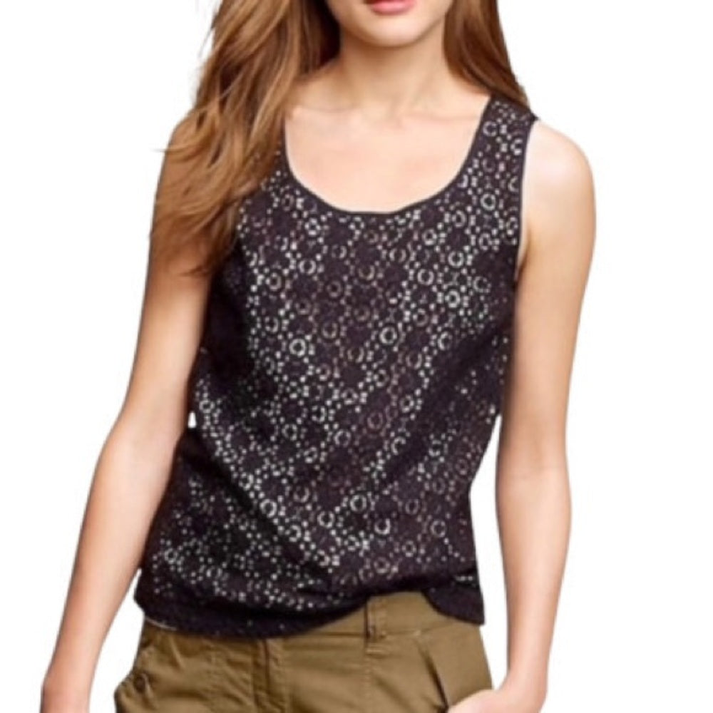 J. Crew Blue Lace Tank Top