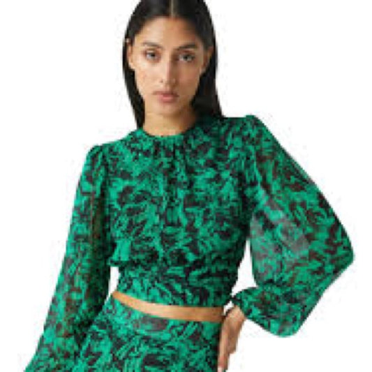 NWT Misa Green Patterned Women's Top