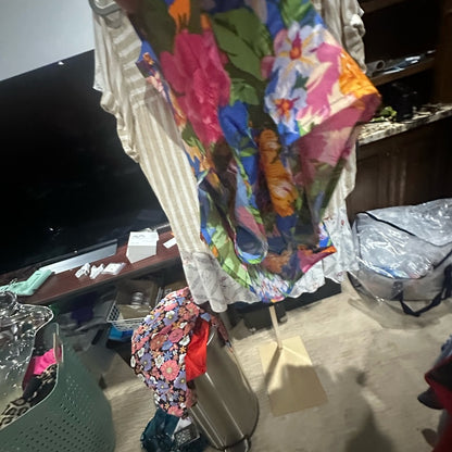 NWT SIZE M Playful Blue and Pink Floral Two-Piece Set